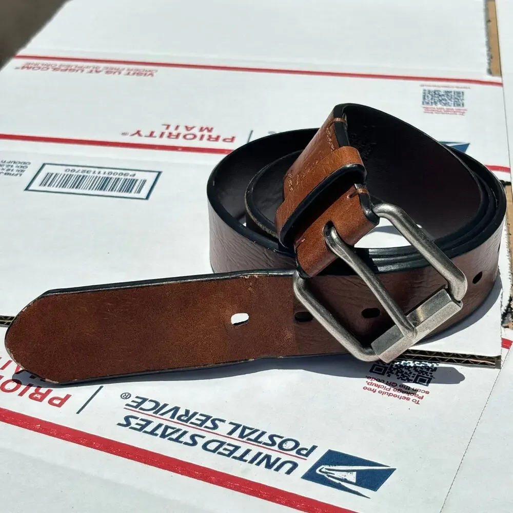 Silver & Brown Levi's Men's Belt